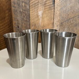 Vintage stainless steel 12 oz tumblers set of 4 stackable